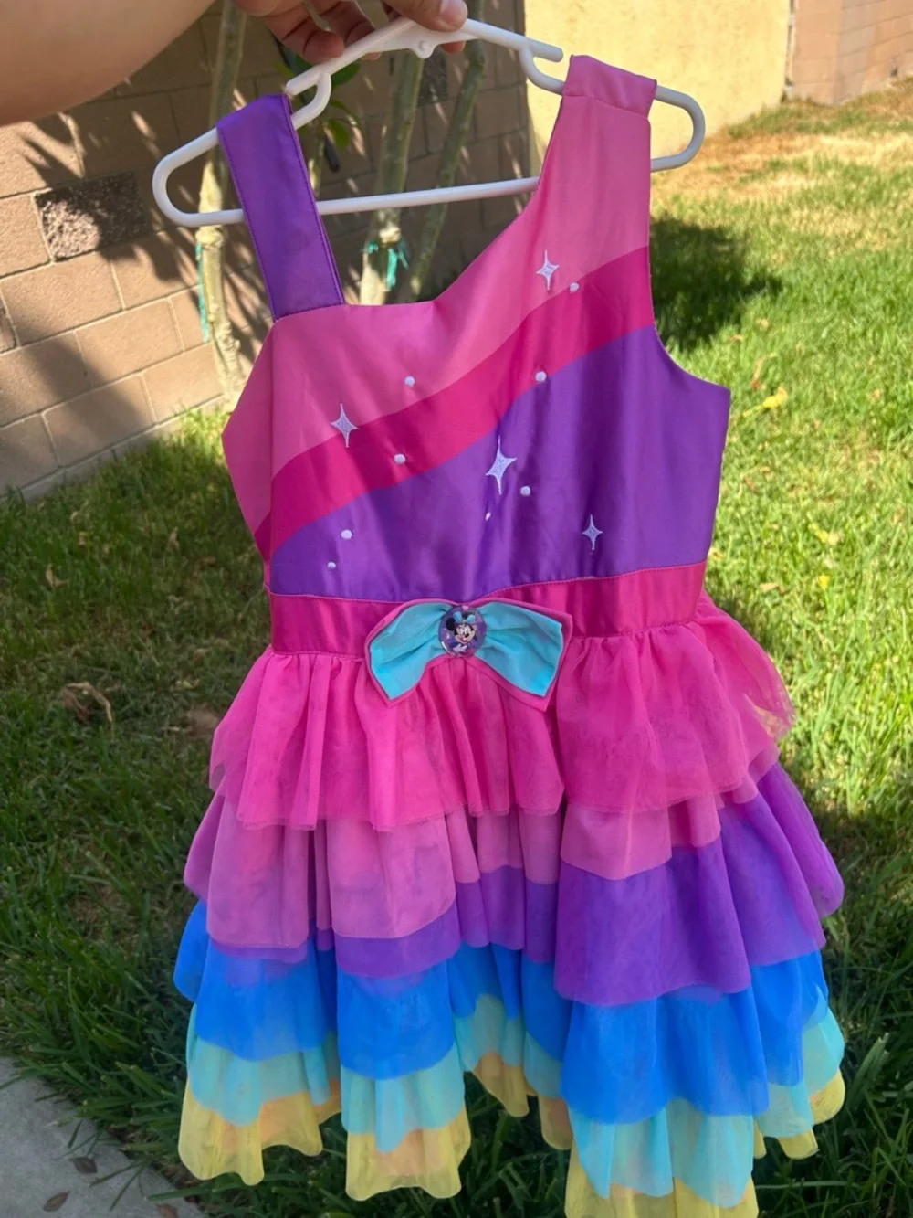 Disneyland resort 70th anniversary Rainbow Tulle Party Dress for Girls